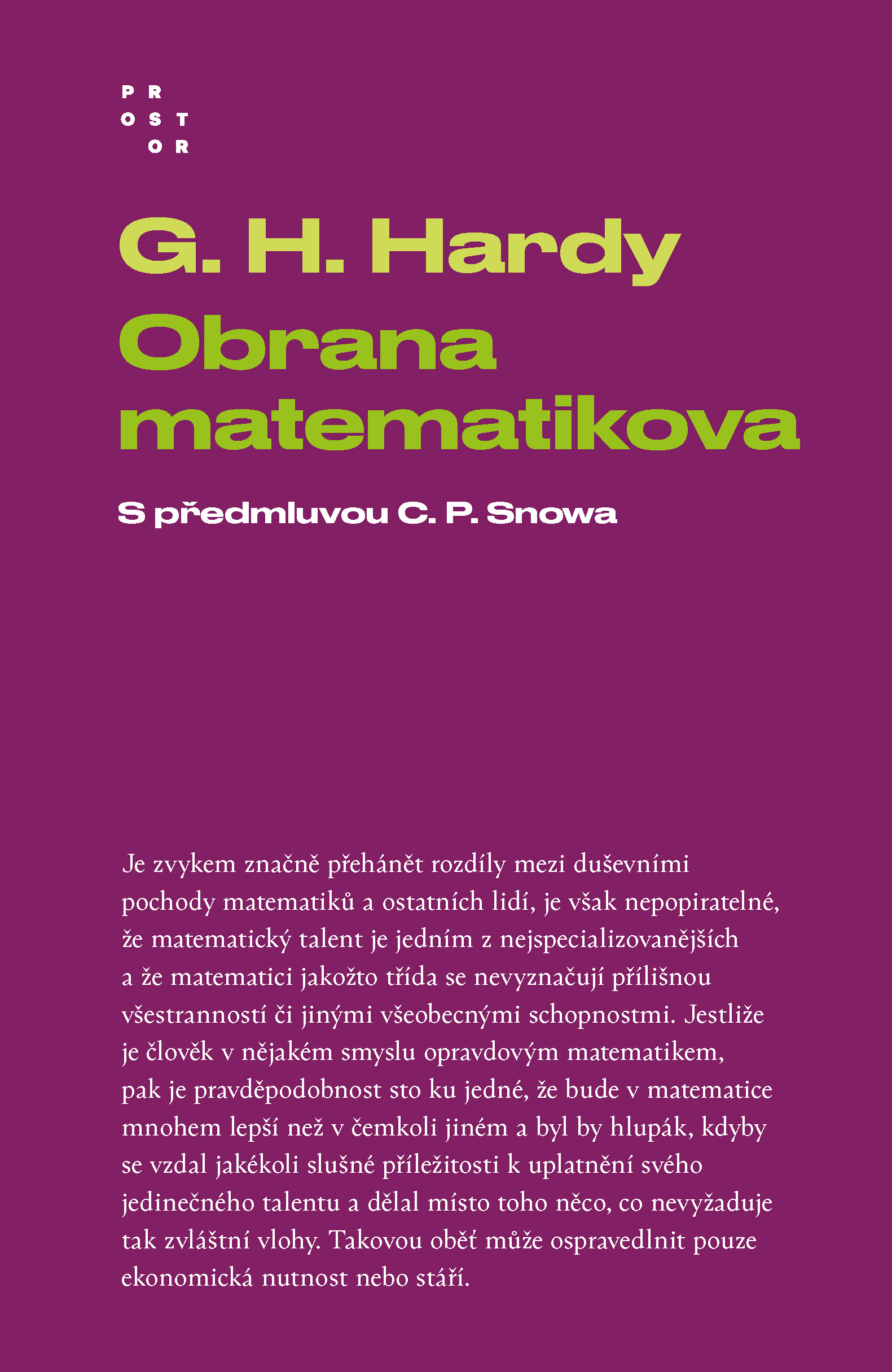 E-kniha Obrana matematikova - G. H. Hardy